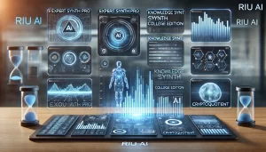 RIU AI Apps dashboard showcasing various AI-powered tools for productivity, education, and data analysis.