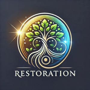 Restoration-themed RIU logo with a tree symbolizing growth and renewal, encircled by harmonious shapes, representing RIU's commitment to empowering lives and rebuilding futures.